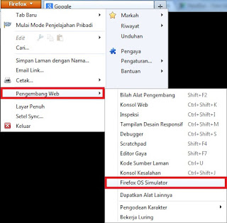 Instal OS Firefox Simulator di Komputer