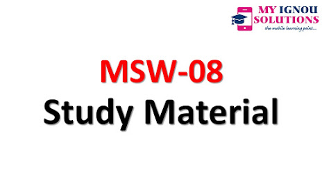 IGNOU MSW 08 Study Material :  Free IGNOU Books