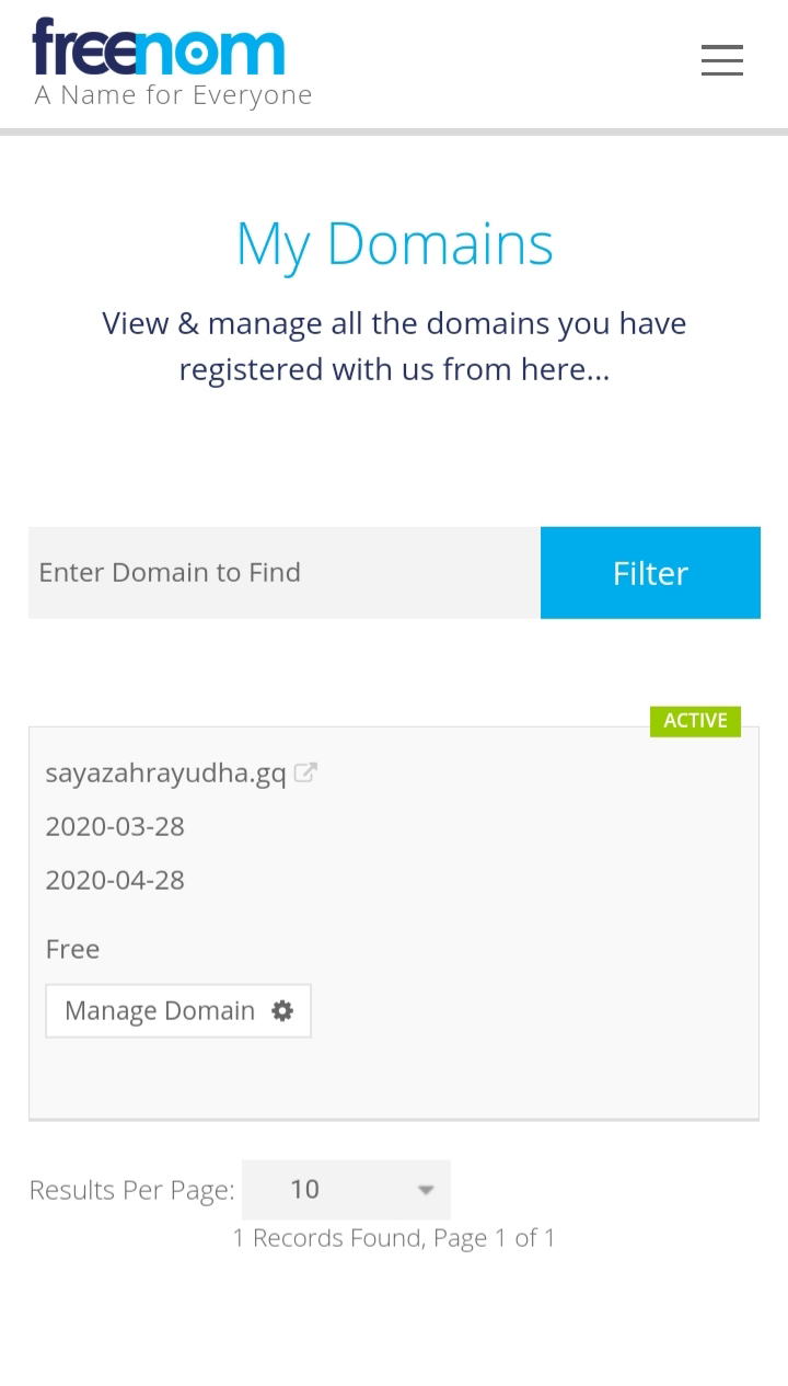 Gambar Domain Yang Telah Didaftarkan