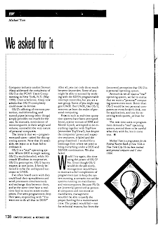 Scanned article about the failure of OS/2