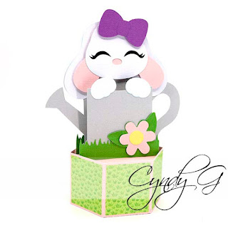 Bunny Pail Pop Up Card SVG