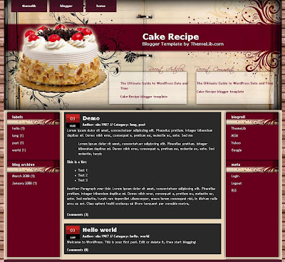 The Cake Recipe Blogger Theme