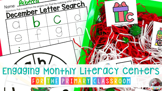 Use these exciting monthly literacy centers in your classroom for fun hands-on learning activities your students will love during the month of December!