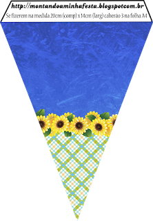 Daisies in Blue Free Printable Banner.