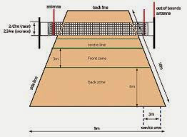 ukuran lapangan bola voli