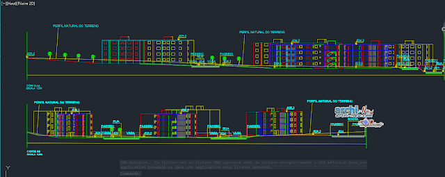 Collective housing common in AutoCAD 