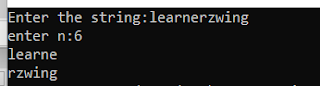 separating string in given number