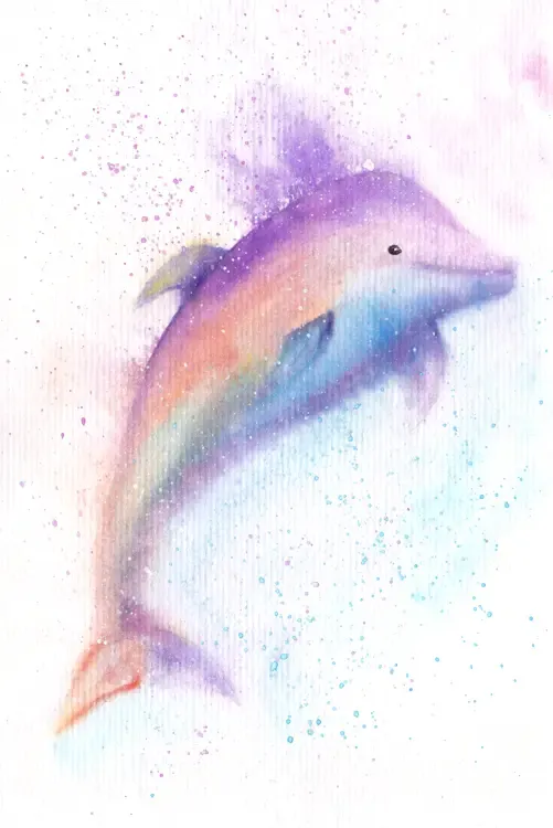 Pintura em Aquarela Golfinho