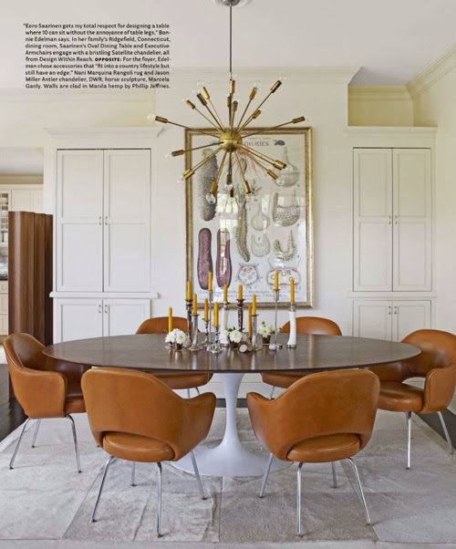 white modern dining room gold sputnik chandelier round table 