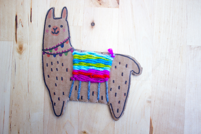 How to Weave an Adorable Cardboard Llama- Such a fun and easy way to introduce weaving to kids