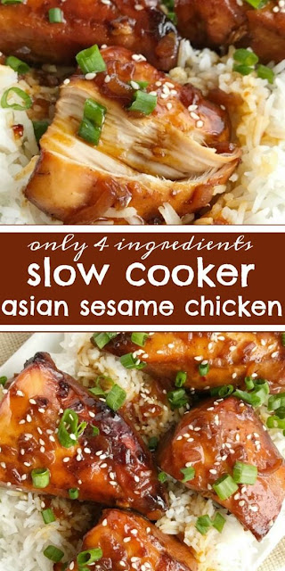 Slow Cooker Asian Sesame Chicken, chicken, easy dinner, slow cooker