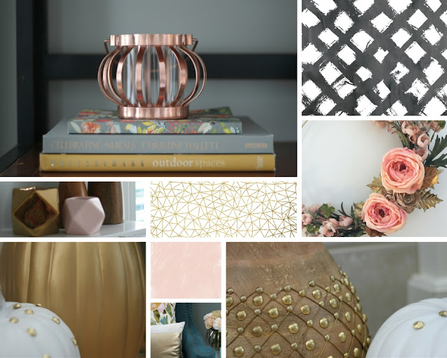 Fall Home Tour with At Home using blush gold and black and warm wood tones