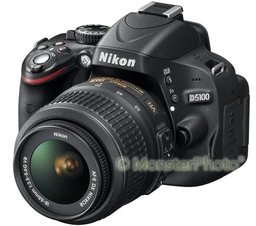 Nikon D5100 camera body with AF-S 18-55mm f3.5-5.6G DX VR Lens