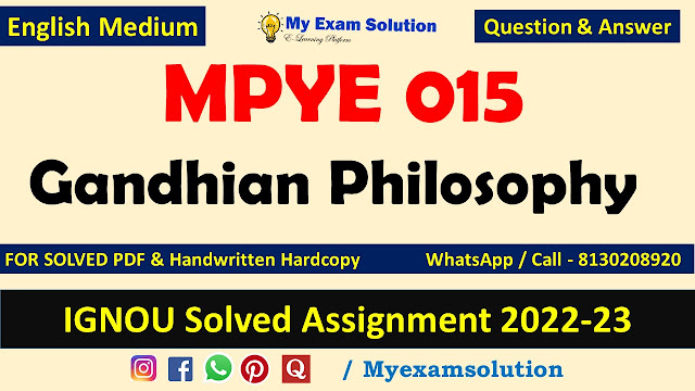IGNOU MPYE 015 Solved Assignment 2022-23