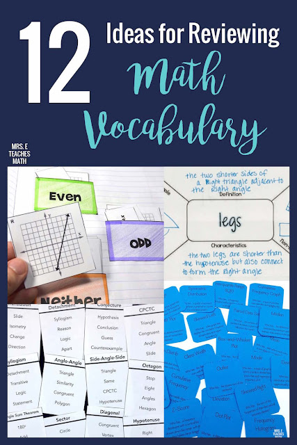 Math vocabulary practice is so important for students!  These ideas for activities and games will help you find fun and engaging ways to practice with your students.