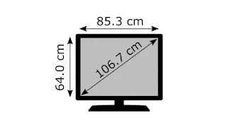 ukuran tv 42 inch dalam cm