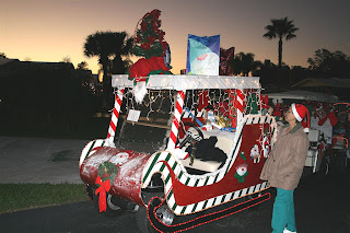 Retirement Rocks 2007 Christmas  Golf  Cart  Parade