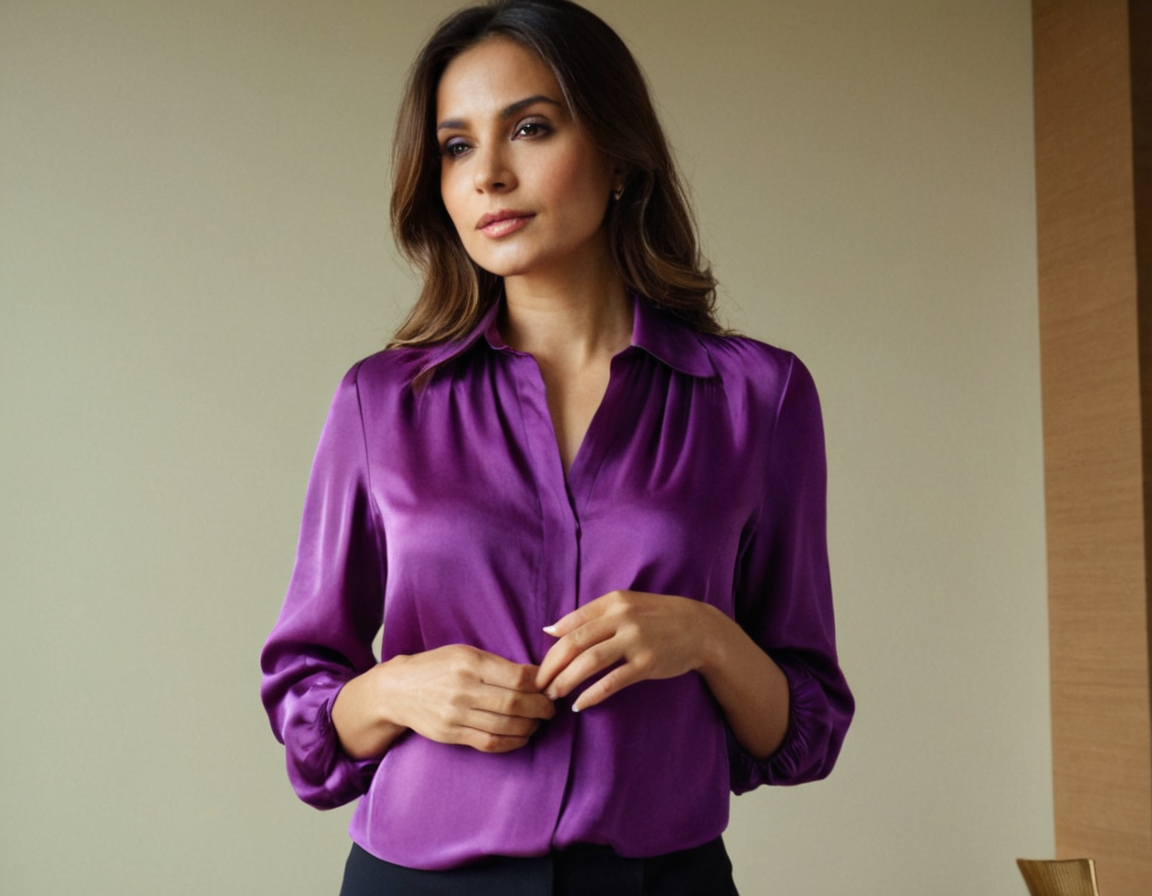 Purple Silk Blouse Design