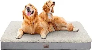 OH, Geni Orthopedic Dog Beds for Large Dogs, Dog Bed with Plush Egg Foam Support and Non-Slip Bottom, Waterproof and Machine Washable Removable Pet Bed Cover