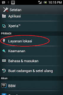 Pengaturan Layanan Lokasi Android