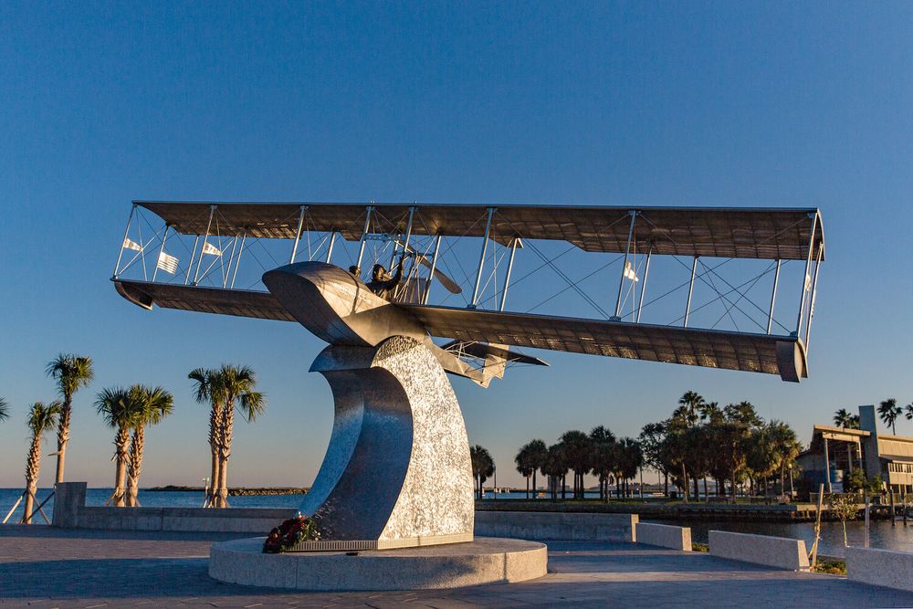 The World’s First Airline Monument at Benoist Centennial Plaza, Pier District - St. Petersburg