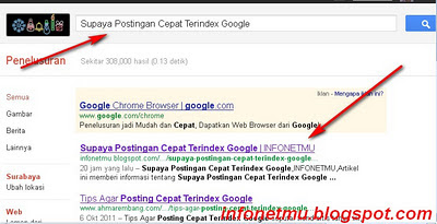 tips supaya cepat terindex google