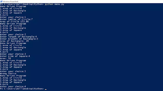 menu driven program in python using while loop menu driven program in python using while loop