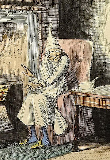 ebenezer scrooge, a christmas carol, charles dickens, illustration, john leech