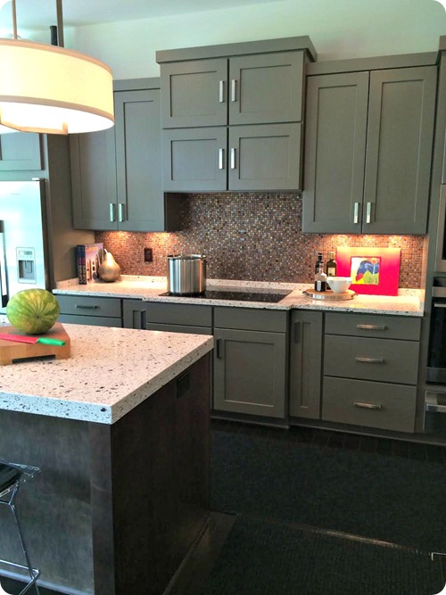 gray cabinet kitchen
