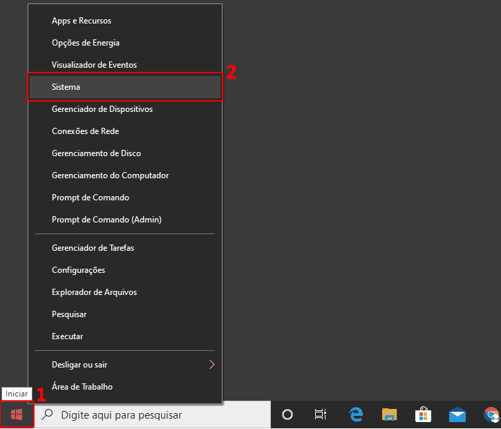 Acessando Sistema pelo menu iniciar no Windows 10