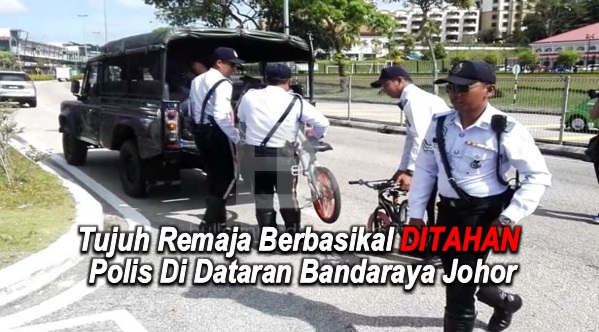 Tujuh remaja berbasikal ditahan polis di Dataran Bandaraya Johor