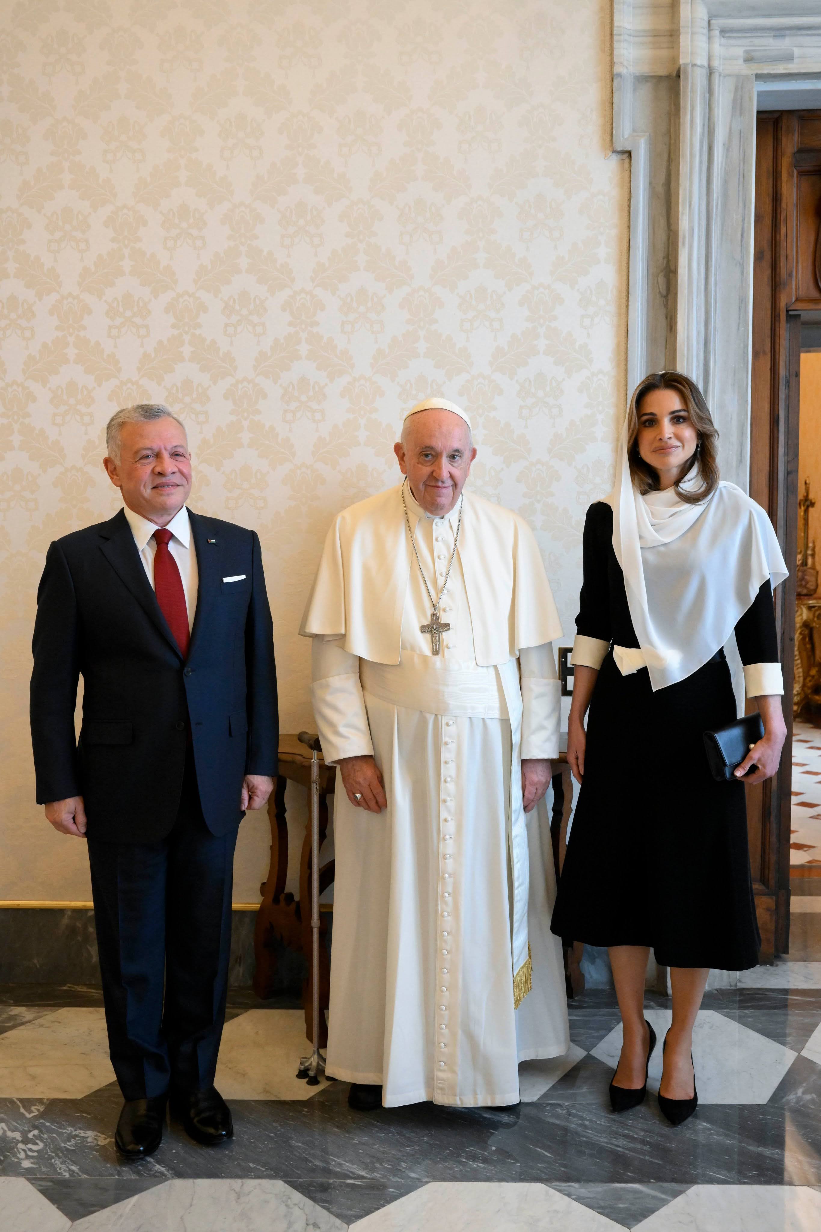 King Abdullah II and Queen Rania of Jordan are visiting the Vatican City for a private audience with Pope Francis.