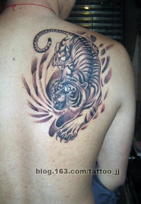 tiger free tattoo design, back tattoo design