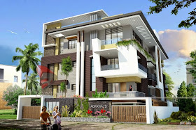 "3d rendering exterior of bungalow"