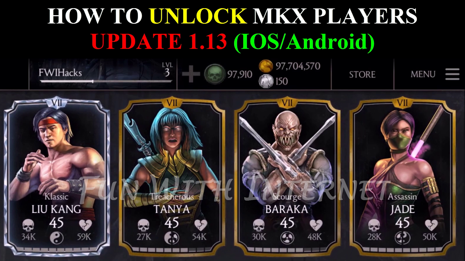 MKX Mobile Update 1.13 New Players (BARAKA, ASSASSIN JADE ...