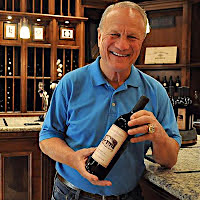 Coach Switzer at the Napa Tasting Room in Oakville, Napa, California with his red wine selections and tasting.