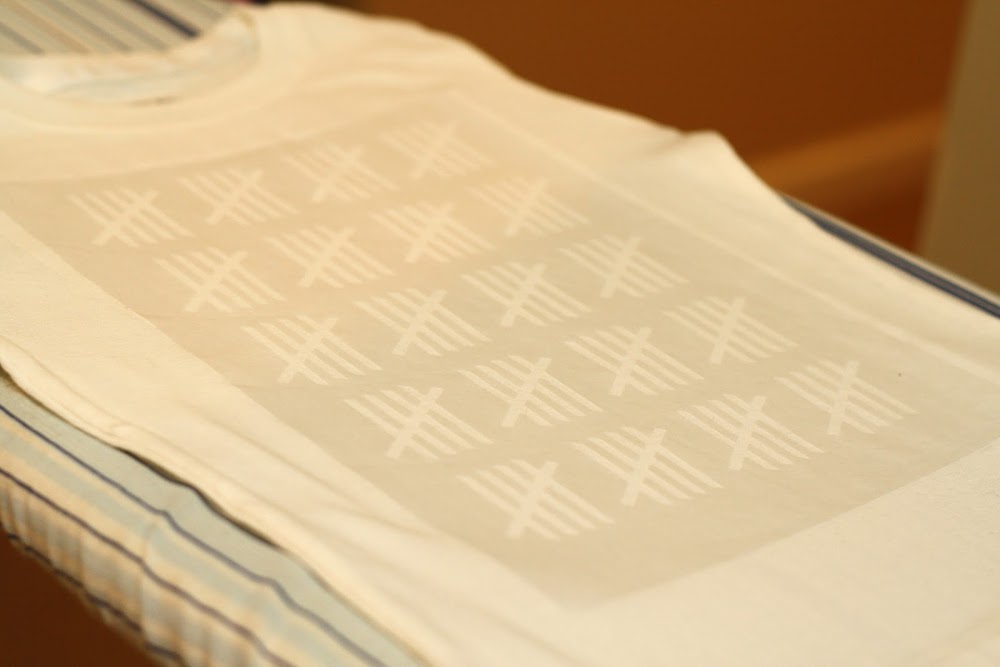 freezer paper stencil 100th day shirt