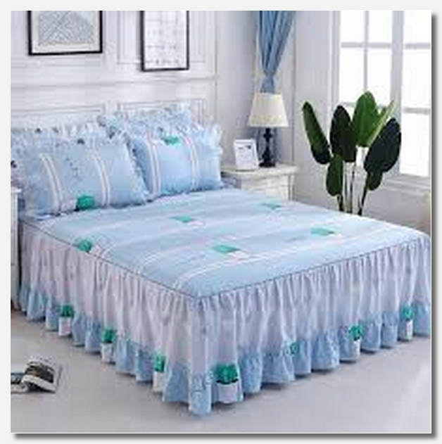 Teal green bed skirt