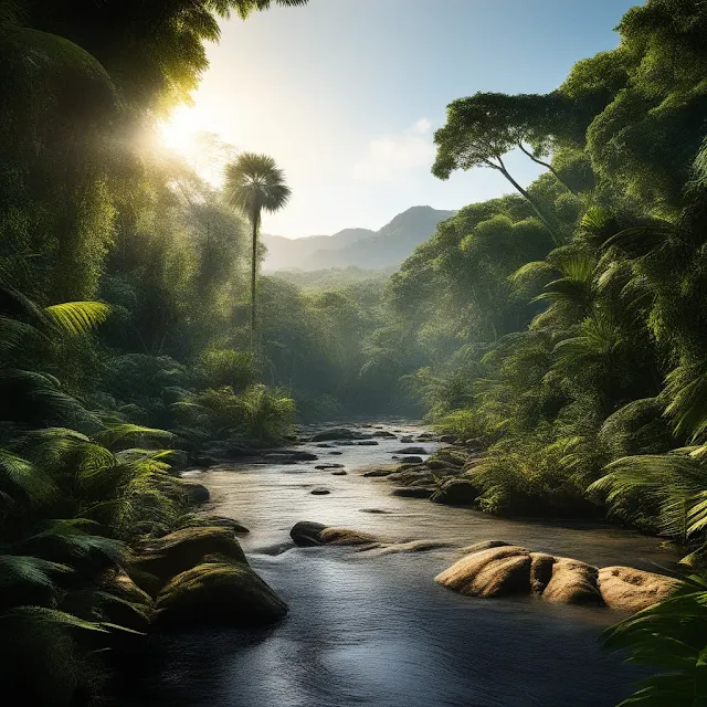 Río en medio de la selva tropical