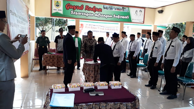 Kodim Sragen - Babinsa Karangtengah Pantau Pelantikan PPS Se Kecamatan Sragen