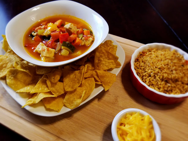 Tortilla soup and Mexican brown rice