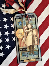 Sara Emily Barker http://sarascloset1.blogspot.com/ God Bless America, Land That I Love tag #timholtz #ideaology #rangerdistress #sizzixalterations