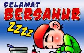 Gambar Kartun Ucapan Selamat Sahur Puasa Ramadhan Lucu 