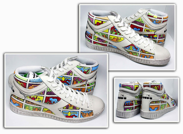 Modello Diadora personalizzato con i personaggi creati da Keith Haring