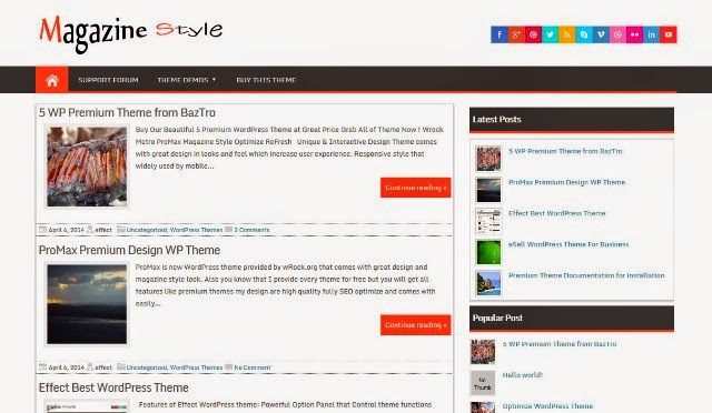 Magazine Style - Free WordPress Theme