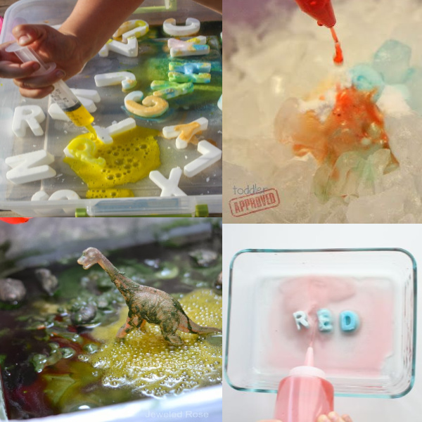 50+ super fun ways for kids to experiment with baking soda and vinegar. #vinegarandbakingsodaexperiment #bakingsodauses #bakingsodaandvinegarexperimentkids #bakingsodaandvinegar #fizzingexperimentsforkids #fizzyscience #scienceexperimentskids #scienceforkids #growingajeweledrose #volcanoprojectforkids #volcano