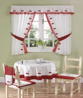 Small curtains models for kitchens in different colors - new 2014