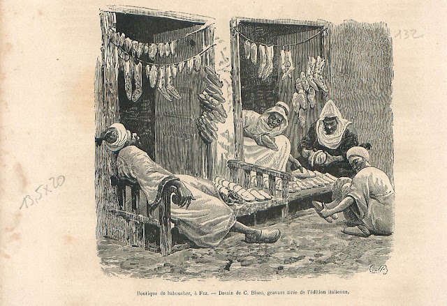 محل تجار شباشب في فاس المغرب 1880