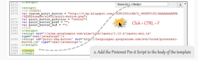 How to Add a Cool Pinterest Pin it Mouseover Button Effects on Blogger/Blogspot Image