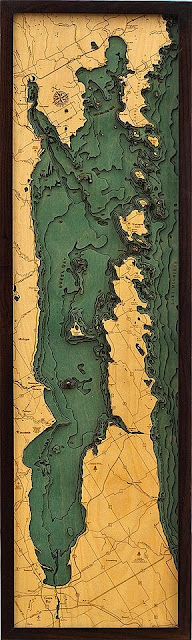 Geren Bay Door County 3 D wood naturical chart